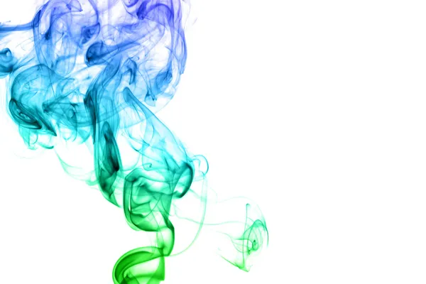 Цветной дым на белом фоне — стоковое фото