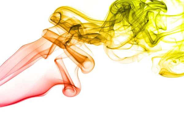 Beyaz arka plan üzerinde izole renkli duman — Stok fotoğraf