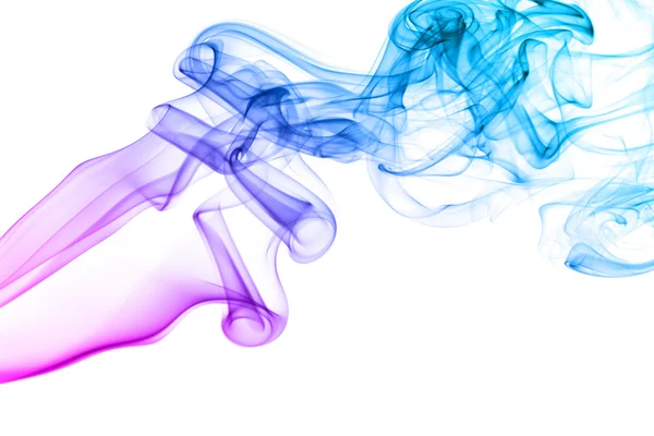 Barevný kouř izolovaných na bílém pozadí — Stock fotografie
