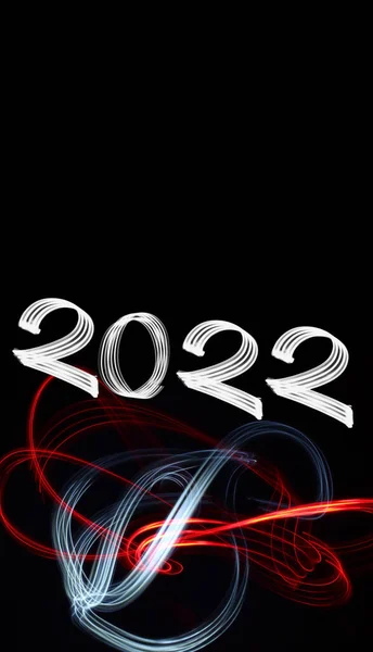 Новий 2022 Рік Яскраві Вогні Феєрверками — стокове фото