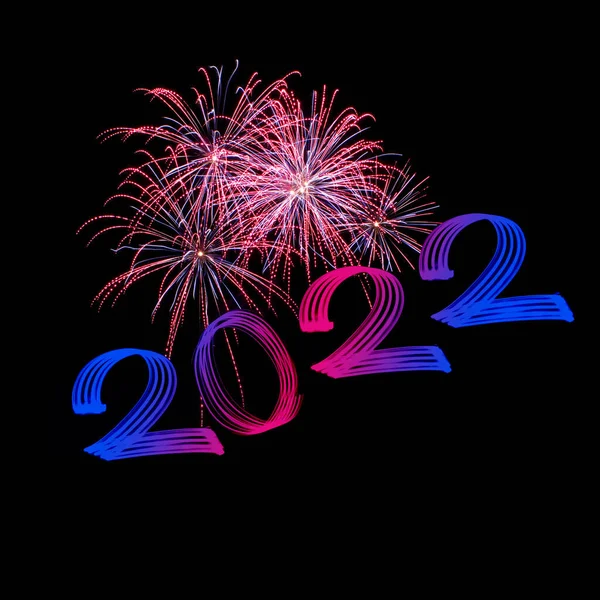 New Year 2022 Bright Lights Fireworks — Stock Photo, Image