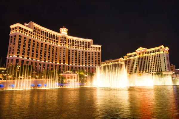 Las Vegas États Unis Octobre Spectacle Fontaine Devant Hôtel Casino — Photo