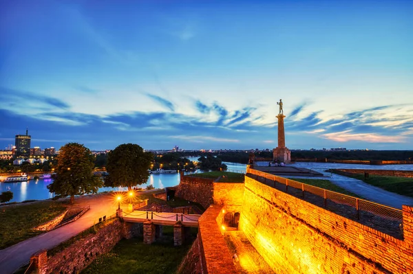 Φρούριο Kalemegdan Και Μνημείο Victor Στο Ντασκ Βελιγράδι Σερβία — Φωτογραφία Αρχείου