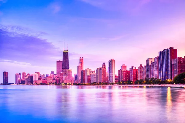 Chicago Skyline Epic Sunset Illinois Usa — Stock fotografie