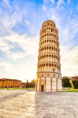 Pisa Eğik Kule Torre di Pisa Sunrise, Pisa, İtalya