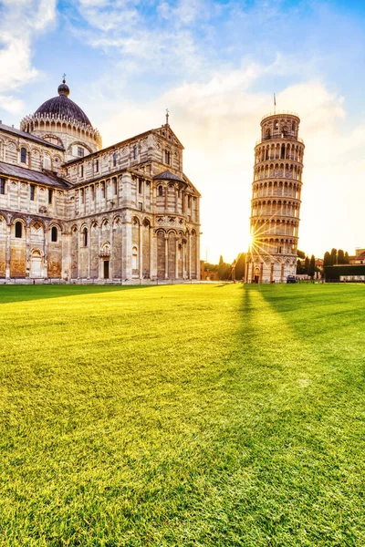 Pisa Torre Inclinada Pisa Catedral Duomo Pisa Nascer Sol Pisa — Fotografia de Stock