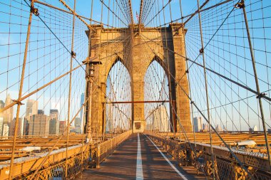 Brooklyn Köprüsü Sunrise, New York City, New York, ABD    