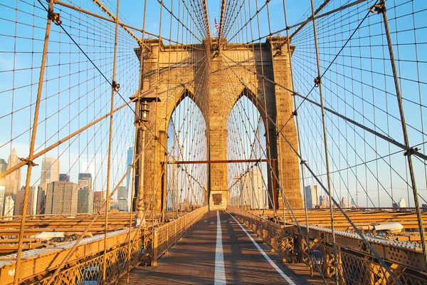 Brooklyn Bridge Sunrise New York City New York Usa — Stock fotografie