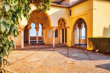 Malaga 'daki Alcazaba Kalesi, Endülüs, İspanya 
