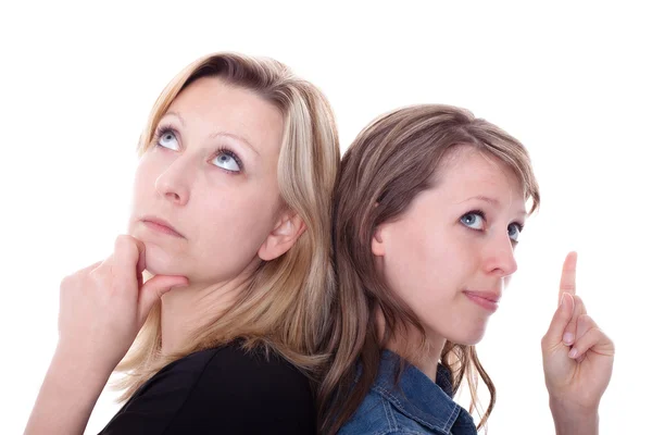 Two woman are thinking — kuvapankkivalokuva