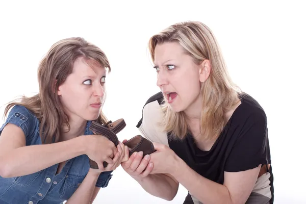 Two young woman are fighting each other — Stock Photo, Image