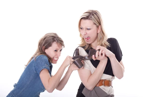 Two young woman are fighting — Fotografia de Stock