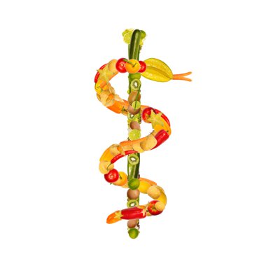 caduceus of fruits and vegetables