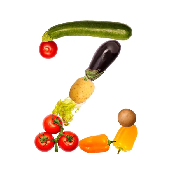 The letter z in various fruits and vegetables — Stock Photo, Image