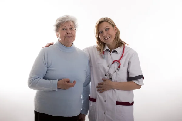 Senior with nurse — Zdjęcie stockowe