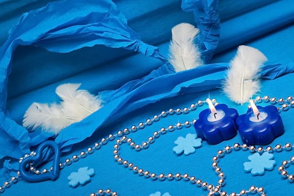 Festive blue background decoration — стоковое фото