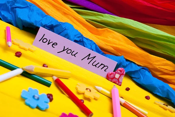 Colorful background with sign for mothers day — Stock Photo, Image