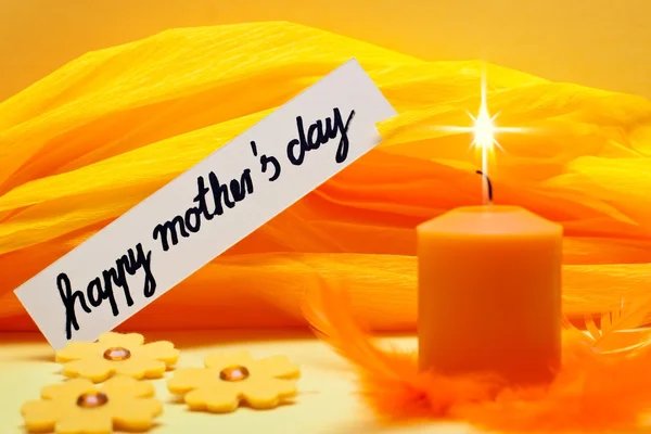 Yellow festive background for mothers day — Stock Photo, Image