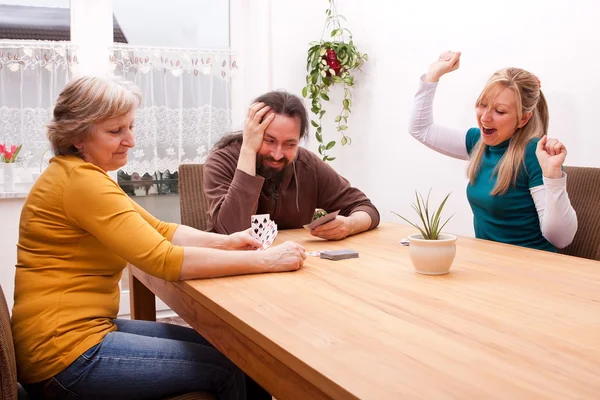 Family is playing games and having fun — Stock Photo, Image