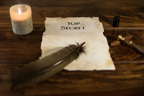 Parchment with the words Top Secret — Stockfoto