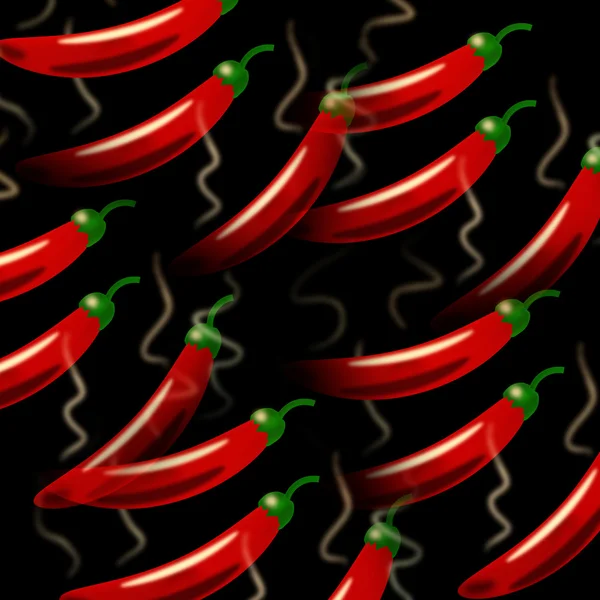 Smoking hot red chili peppers — Stock Photo, Image