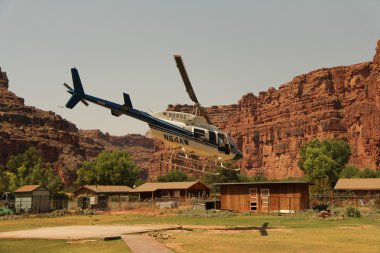 Helicopter ride in Havasupai Tribe - Grand Canyon clipart