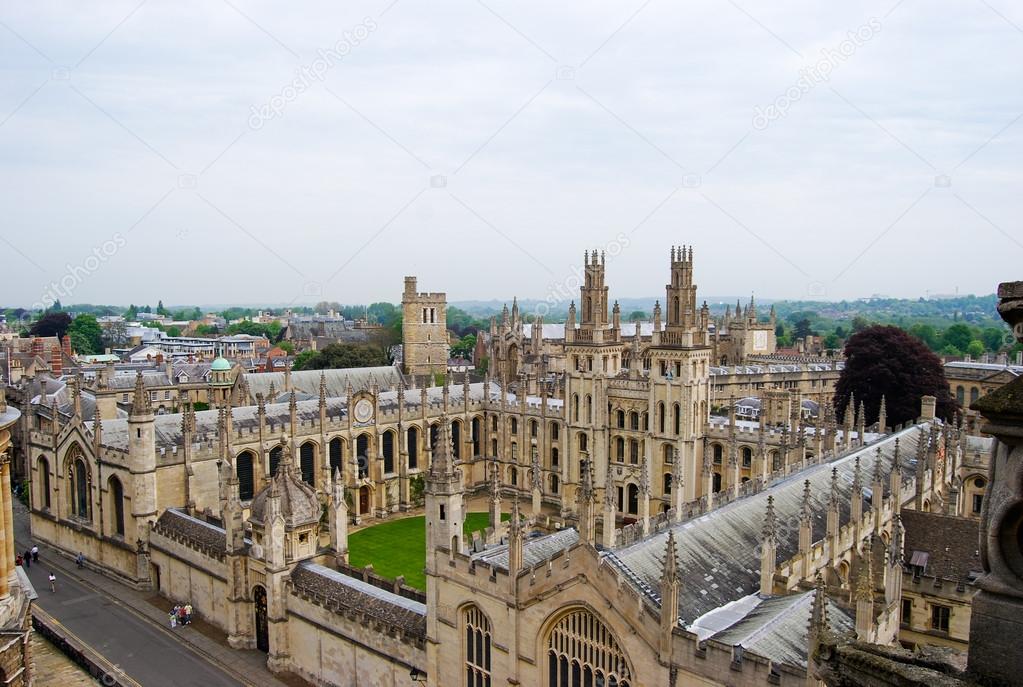 View over the historic university of Oxford, England