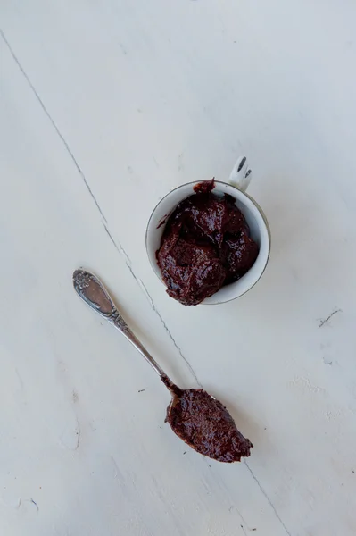 Rauwe chocolade pudding — Stockfoto