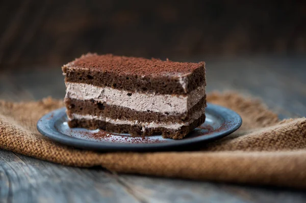 Φέτα Νόστιμο Σπιτικό Κέικ Σοκολάτας — Φωτογραφία Αρχείου