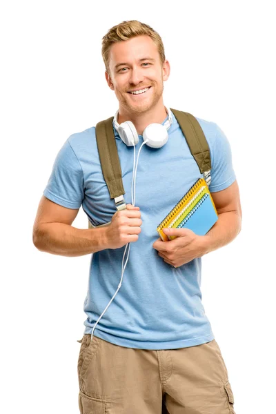 Confident young student back to school on white background Stock Photo