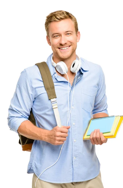 Confident young student back to school on white background Stock Picture