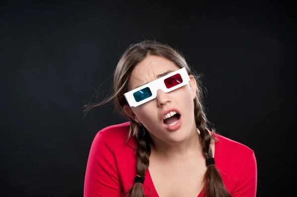 Teenager watching a 3D movie — Stock Photo, Image