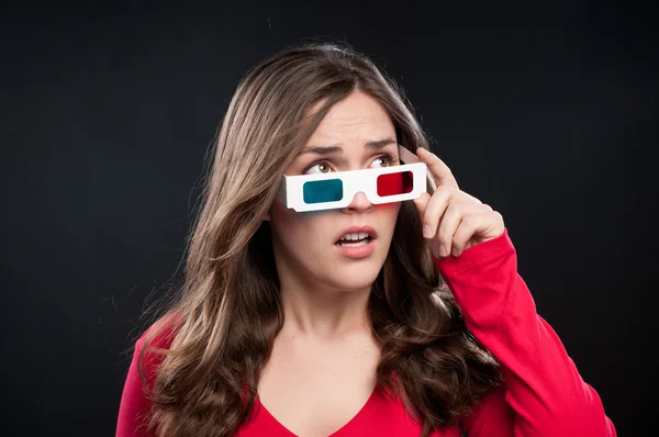 Teenager watching a 3D movie — Stock Photo, Image