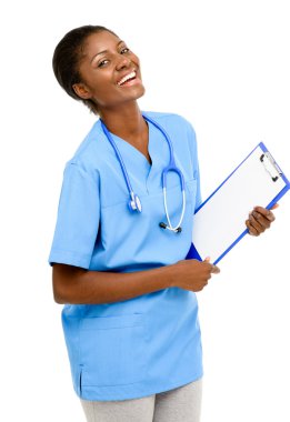 Kendine güvenen Afrikalı-Amerikalı kadın doktor