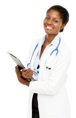 Kendine güvenen Afrikalı-Amerikalı kadın doktor