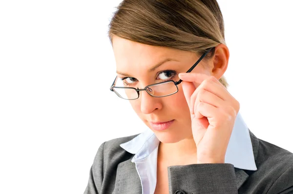 Retrato de una joven atractiva mujer de negocios — Foto de Stock