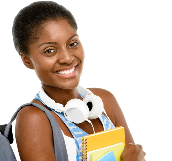 Successful African American student woman going back to school — Stock Photo, Image