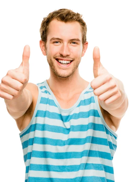 Happy man thumbs up sign Stock Picture