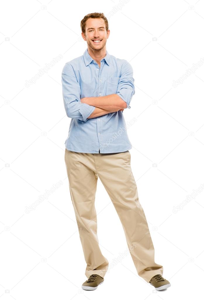 Attractive young man in casual clothing