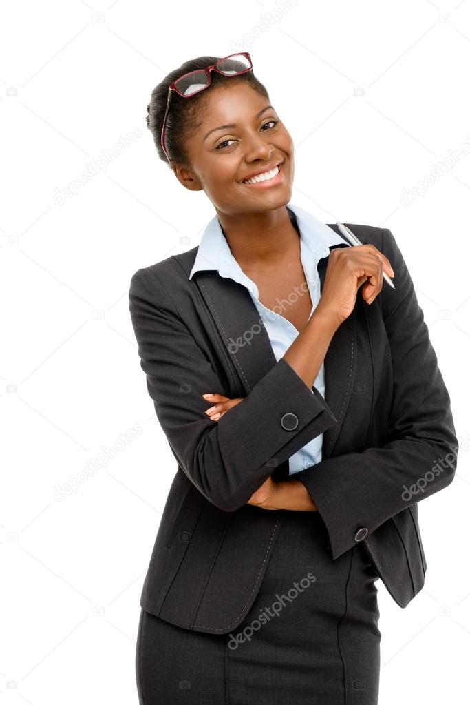Happy African American businesswoman
