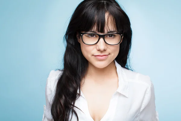 Sexy junge Frau Sekretärin trägt eine Brille — Stockfoto
