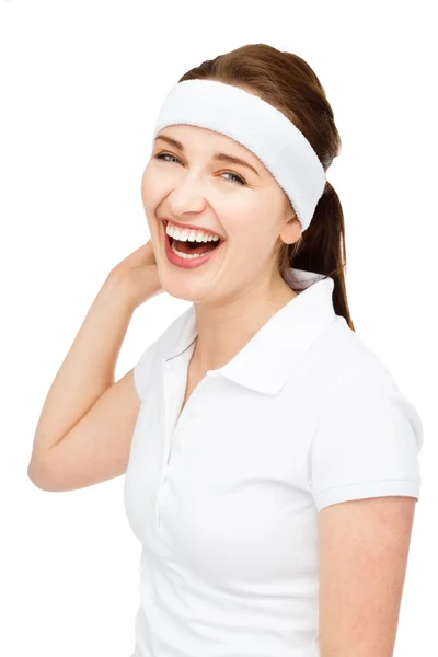 Happy athletic woman tennis player sportswoman — Stock Photo, Image