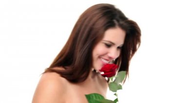 Sevgililer günü gül ve güzel bir kız