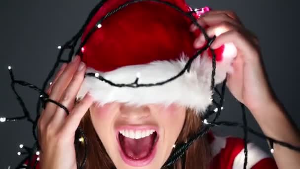 幸せなクリスマスの女の子 — ストック動画