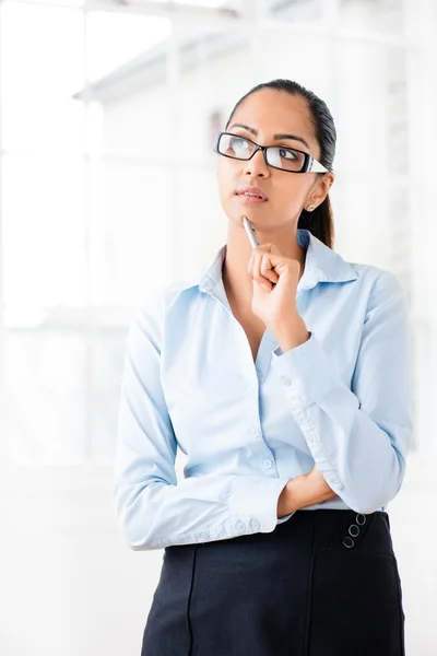 Indian business woman thinking future — Stock Photo, Image