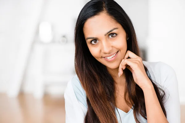 Beautiful Indian woman portrait happy smiling Royalty Free Stock Photos