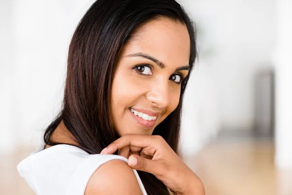 Beautiful Indian woman portrait happy smiling Stock Picture