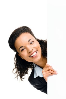 oldukça Afro-Amerikan işkadını izole billboard holding