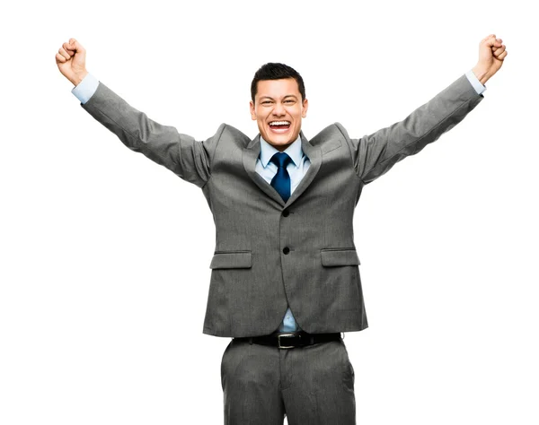 Gemengd ras zakenman vieren van succes — Stockfoto