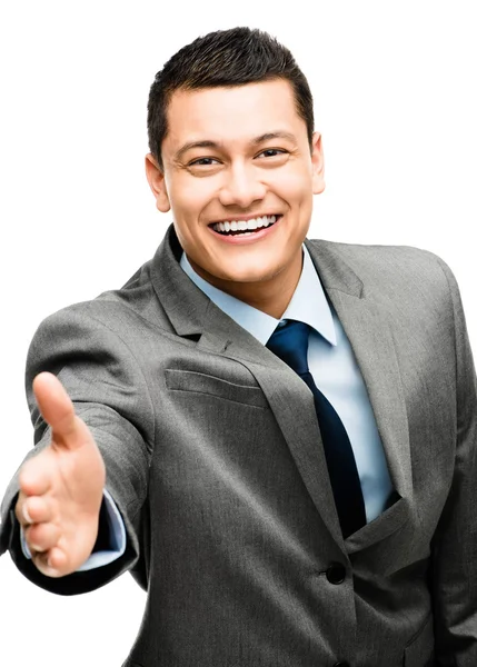 Asian businessman handshake happy Stock Image